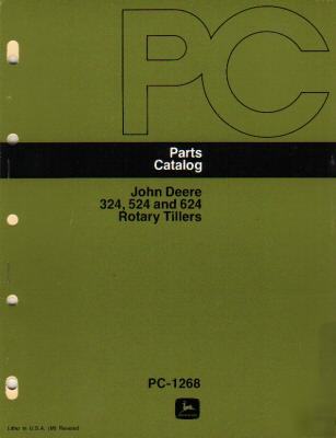 John deere 324,524 & 624 rotory tillers parts catalog