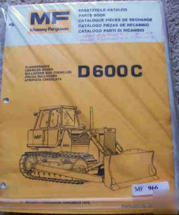 Massey ferguson D600C crawler dozer parts catalog