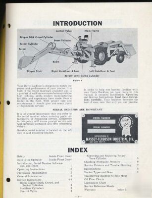 Massey ferguson davis 210 backhoe operator manual