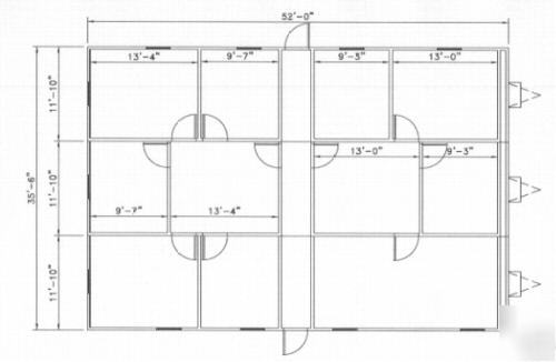 Modular mobile manufactured home office trailer 50X12