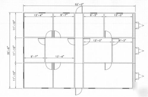 Modular mobile manufactured home office trailer 50X12