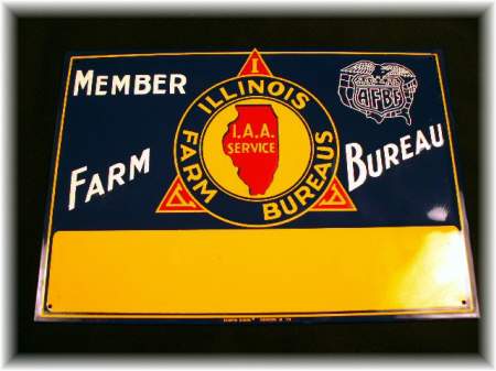 Never used vintage illinois farm bureau member tin sign