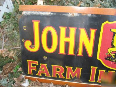 Old vintage john deere tractor farm sign blue red