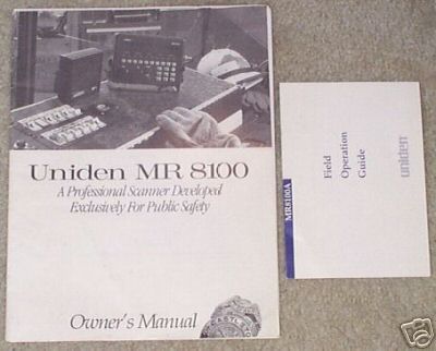 Uniden MR8100 mr-8100 police scanner instruction manual