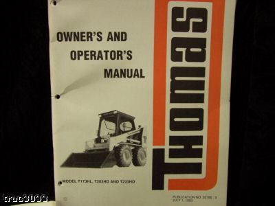  original thomas T173HL/1203HD/233HD operator's manual