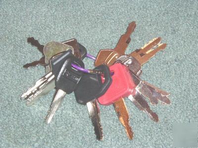  15 keys - excavator, tractor, aerial forklift key set 