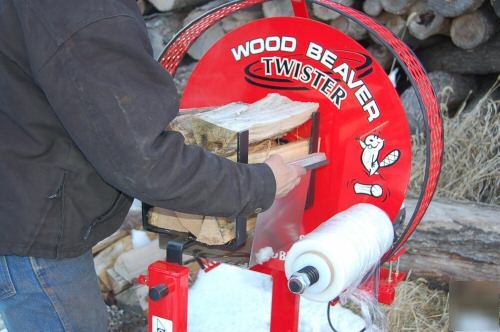 Wood beaver twister firewood bundler wrapper 