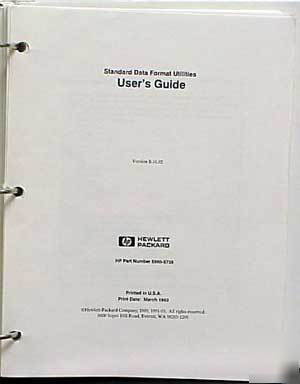 Agilent hp standard data format utilities user's guide