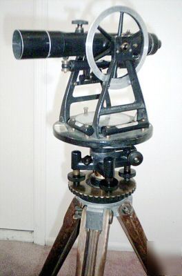 Antique vintage w & l.e. gurley transit, tripod, & box