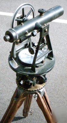 Antique vintage w & l.e. gurley transit, tripod, & box