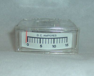 Dc amp meter , analog , panel mount , 0-15 amps