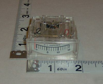 Dc amp meter , analog , panel mount , 0-15 amps