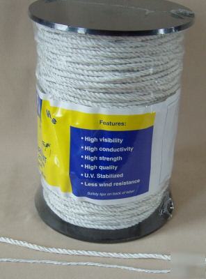 Electric fence polywire - 1/4 in. dia. white - 660 ft.
