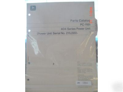 John deere 404 series power unit engine parts catalog