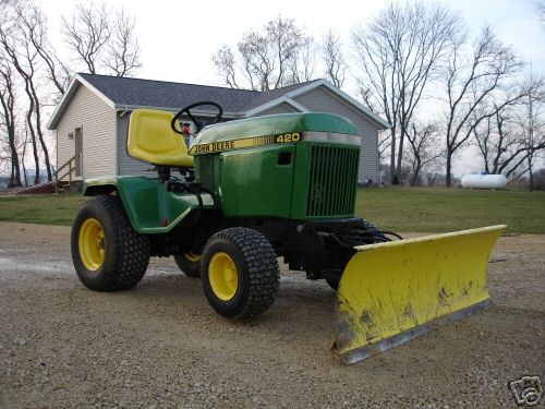 John deere 420 compact garden tractor mower plow 3POINT