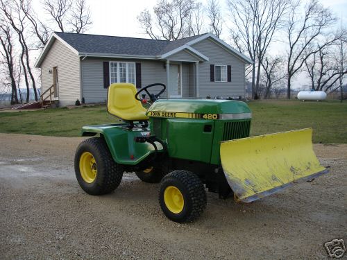 John deere 420 compact garden tractor mower plow 3POINT