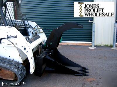 X-treme stump grapple bucket for skid steer bobcat etc