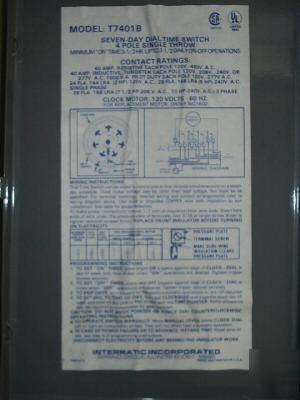 Intermatic incorporated electric time controls 7 day