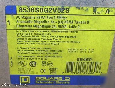 New square d 8536-SBG2-V02S starter 8536SBG2V02S 