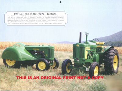 1954 & 1958 john deere tractors nice print