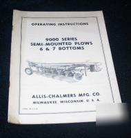 Allis chalmers 9000 series semi mount plows 6 7 bottom