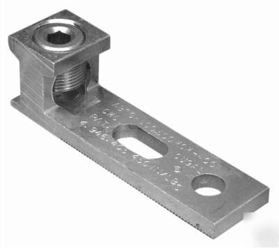 Aluminum mechanical lug, 1 conductor 2 hole, 350MCM