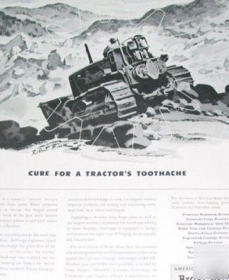 American brake shoe -construction tractors / 1947 ad