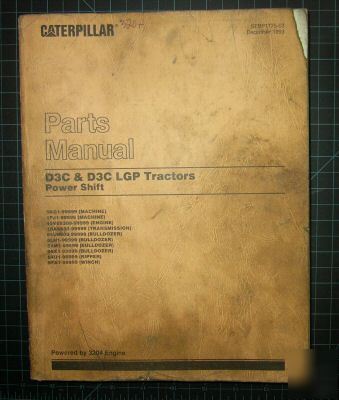 Cat caterpillar D3C lgp dozer crawler parts manual book