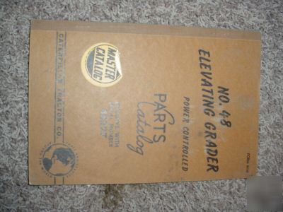 Caterpillar no. 48 elevating grader parts book manual