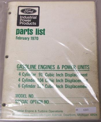 Ford 4 6 cylinder 91 104 122 cid engine parts manual