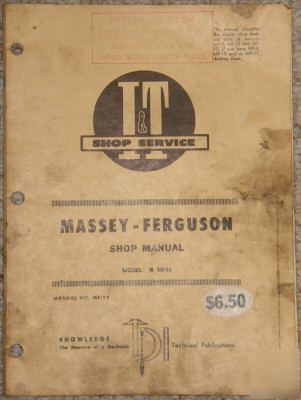 Massey-ferguson it shop manual model MF65