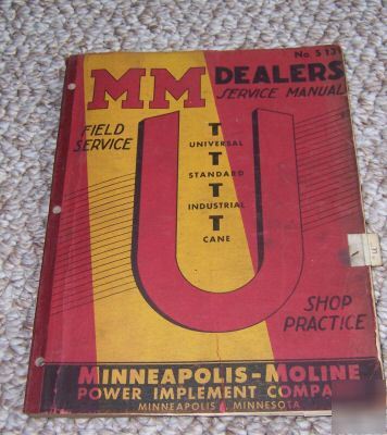 Minneapolis moline mm u tractor dealers service manual