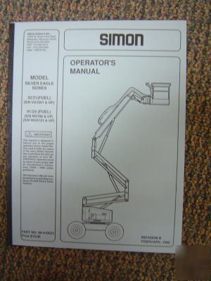 Simon 32/21 & 41/24 boom lift operator's manual gas