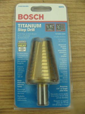 Titanium step drill bosch SDT9 10 hole sizes