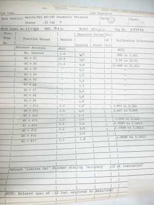 Ametek - type k - pneumatic pressure tester