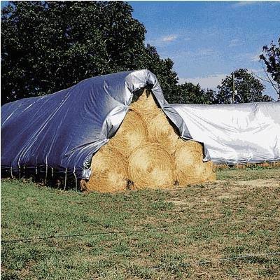 New gray waterproof polytech round hay bale tarp 30X45' 