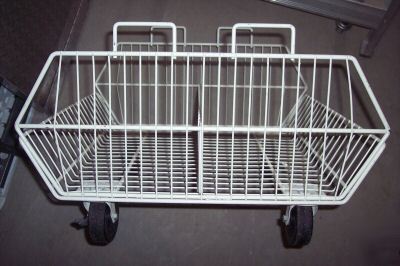 Wire basket on wheels