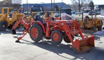 1999 kubota l 2500 mfwd tractor / loader / backhoe