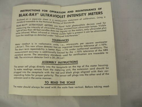 Blak-ray j-221 ultraviolet uv meter .. 
