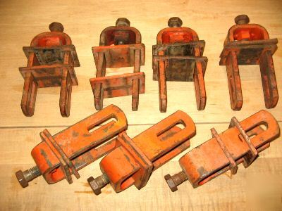 7 vintage, allis chalmers, cultivator tool clamps