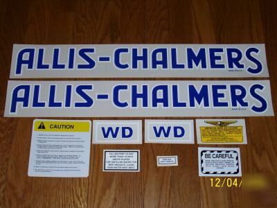 Allis chalmers decal set, wd blue text with long a & s