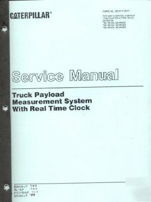 Cat truck payload measurement system manual