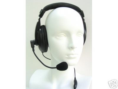 Dual-speaker headset w/mic for motorola two-way radios