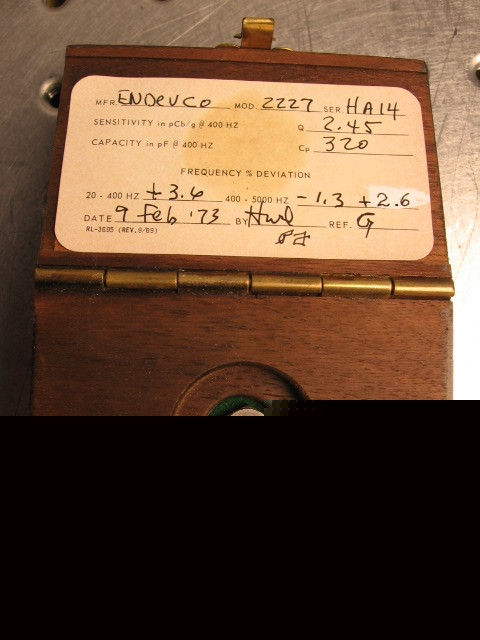 G22925 endevco accelerometer model 2227