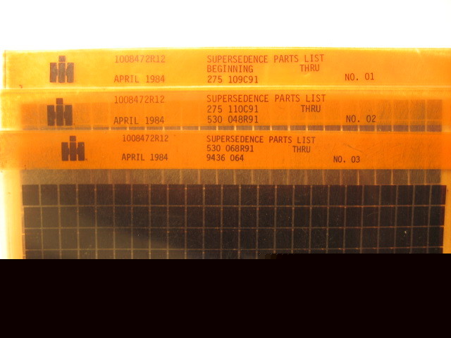 Lot international harvester parts list microfiche