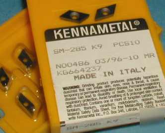 New 20 kennametal carbide inserts sm 285, grade K9