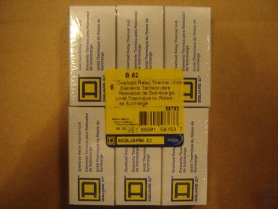 New brand square d thermal overload unit B62 6PACK
