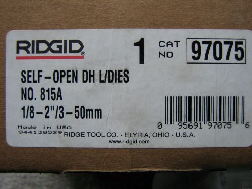 New ridgid #815A self opening univ die head #97075 