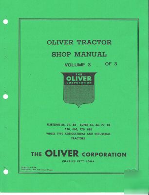 Oliver tractor service manual volume 3 of 3