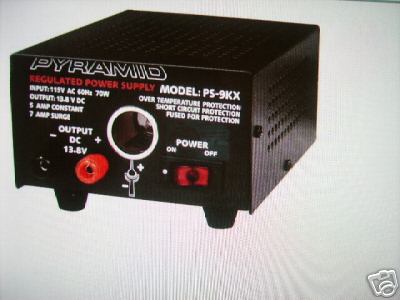 Pyramid 5 amp power supply w/cigarette lighter plug 